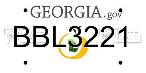 BBL3221 Georgia License Plate
