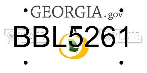 BBL5261 Georgia License Plate