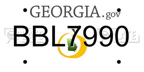 BBL7990 Georgia License Plate