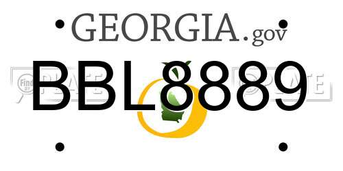 BBL8889 Georgia License Plate