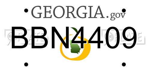 BBN4409 Georgia License Plate