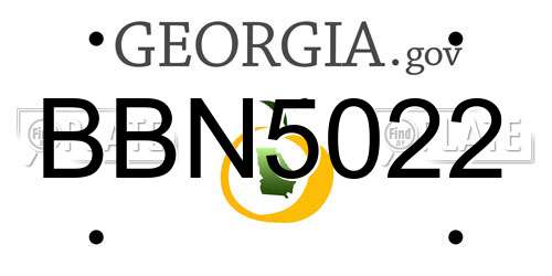 BBN5022 Georgia License Plate