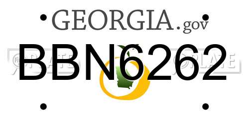 BBN6262 Georgia License Plate