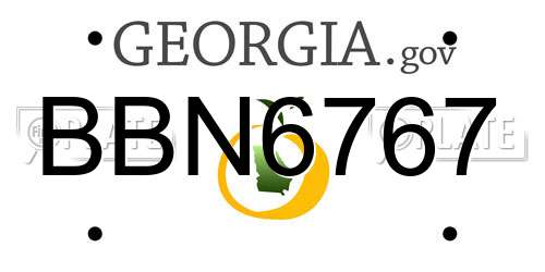 BBN6767 Georgia License Plate
