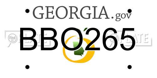 BBO265 Georgia License Plate