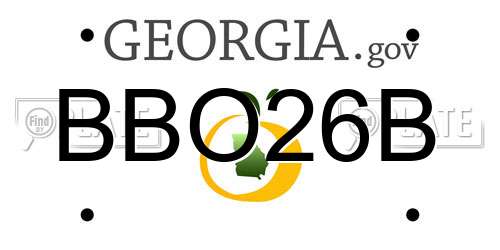 BBO26B Georgia License Plate