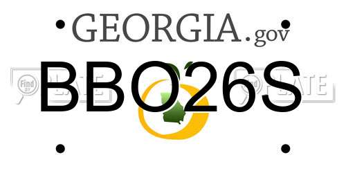 BBO26S Georgia License Plate