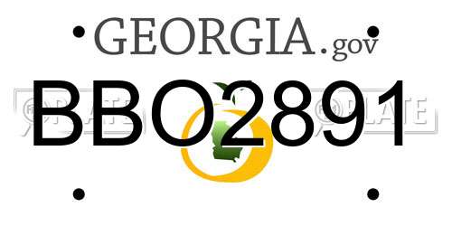 BBO2891 Georgia License Plate