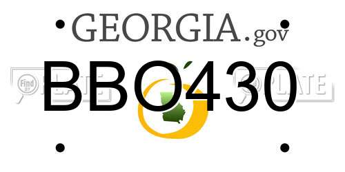 BBO430 Georgia License Plate