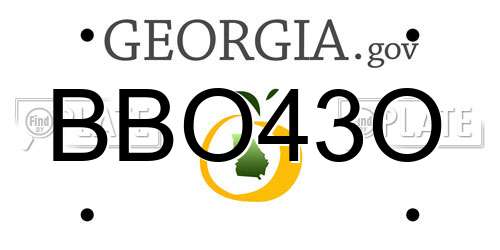 BBO43O Georgia License Plate