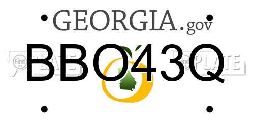 BBO43Q Georgia License Plate