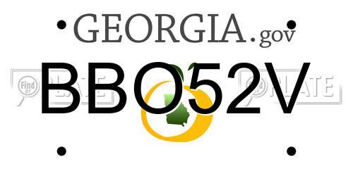 BBO52V Georgia License Plate