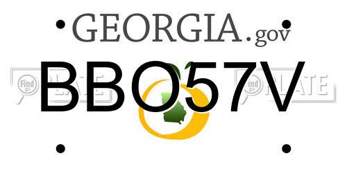BBO57V Georgia License Plate