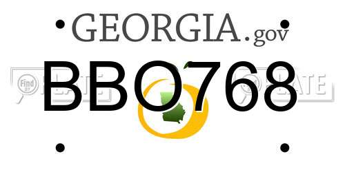BBO768 Georgia License Plate