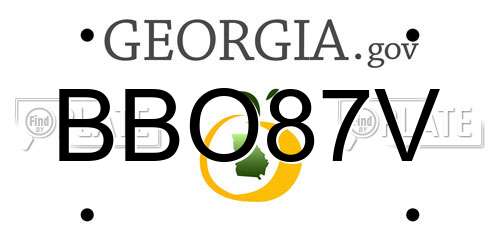 BBO87V Georgia License Plate