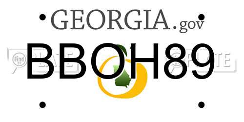 BBOH89 Georgia License Plate