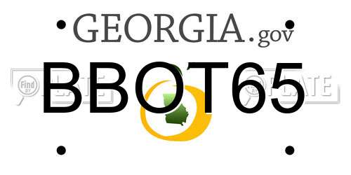 BBOT65 Georgia License Plate