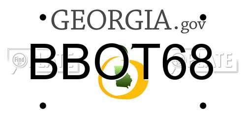 BBOT68 Georgia License Plate