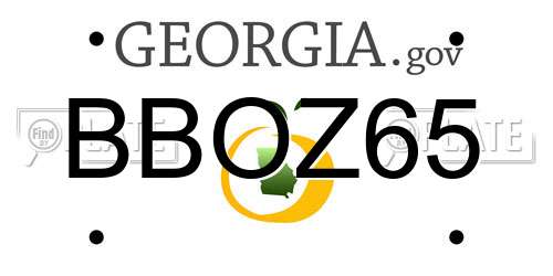 BBOZ65 Georgia License Plate