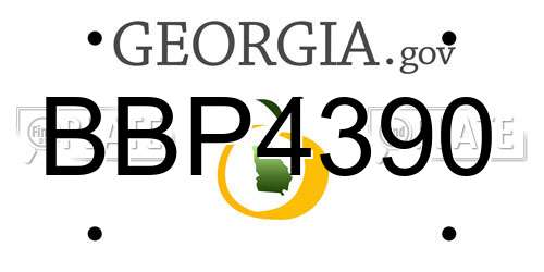 BBP4390 Georgia License Plate