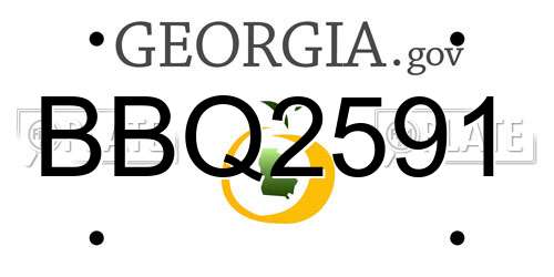 BBQ2591 Georgia License Plate