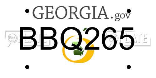 BBQ265 Georgia License Plate