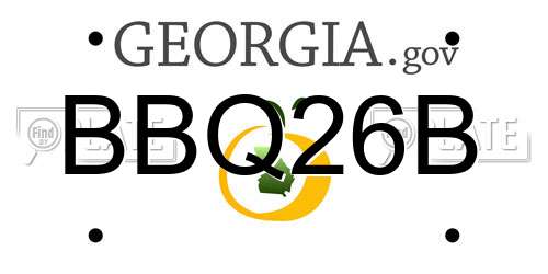 BBQ26B Georgia License Plate