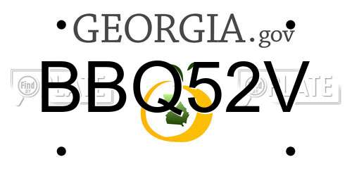 BBQ52V Georgia License Plate