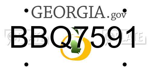 BBQ7591 Georgia License Plate