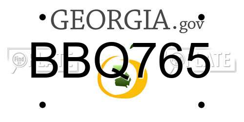BBQ765 Georgia License Plate