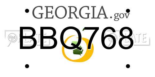 BBQ768 Georgia License Plate
