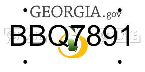 BBQ7891 Georgia License Plate