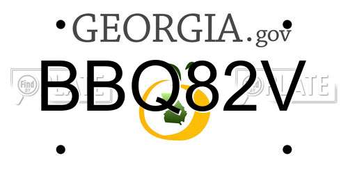 BBQ82V Georgia License Plate