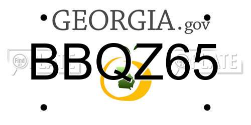 BBQZ65 Georgia License Plate