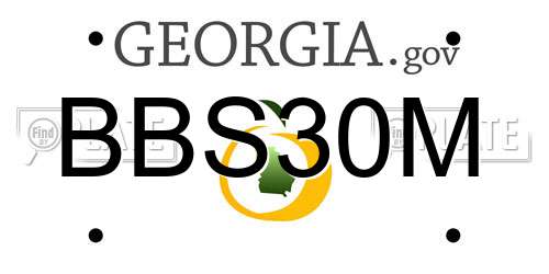 BBS30M Georgia License Plate