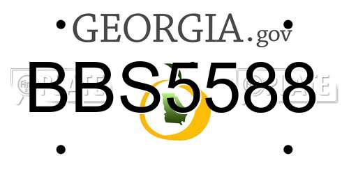 BBS5588 Georgia License Plate
