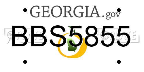 BBS5855 Georgia License Plate