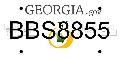 BBS8855 Georgia License Plate