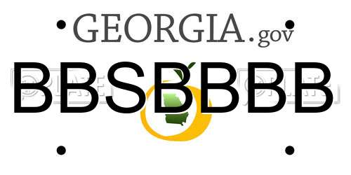BBSBBBB Georgia License Plate