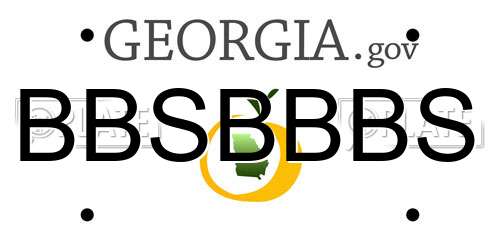 BBSBBBS Georgia License Plate