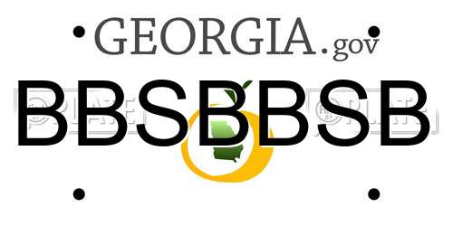 BBSBBSB Georgia License Plate