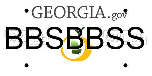 BBSBBSS Georgia License Plate