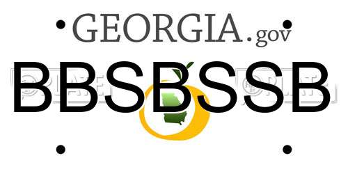 BBSBSSB Georgia License Plate