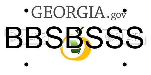 BBSBSSS Georgia License Plate