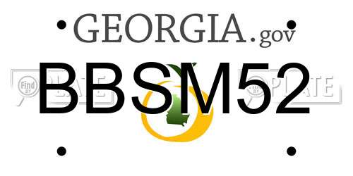 BBSM52 Georgia License Plate