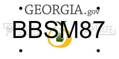 BBSM87 Georgia License Plate