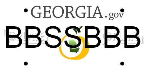 BBSSBBB Georgia License Plate