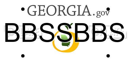 BBSSBBS Georgia License Plate