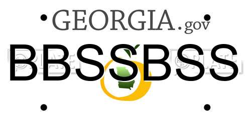 BBSSBSS Georgia License Plate