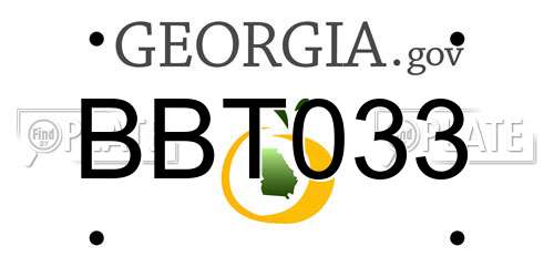 BBT033 Georgia License Plate
